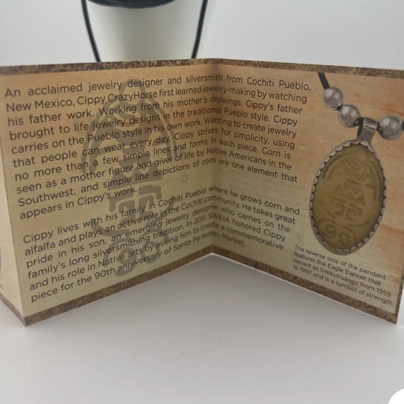 American West Sterling with Turquoise and Mother of Pearl Pendant - Picture 8 of 8